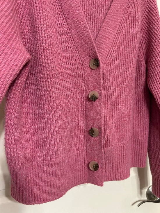 Old Navy Women's Rose Pink Ribbed Button Cardigan Soft Sustainable Recycled - Picture 5 of 10